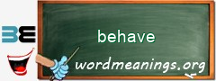 WordMeaning blackboard for behave